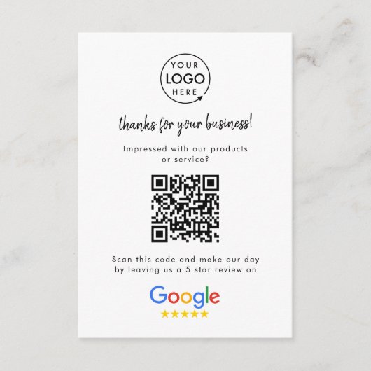 Google-Reviewen | Business Review Link QR Code Informatiekaartje (Voorkant)