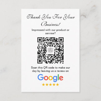 Google-Reviewen | Business Review Link QR Code Informatiekaartje