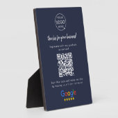 Google Reviewen Business Review Link QR Code Navy Fotoplaat (Zijkant)