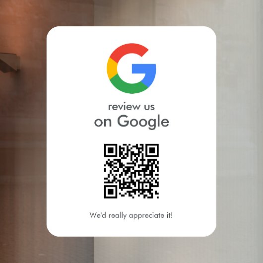 Google-Reviewen | Business Review Link QR Code Raamsticker