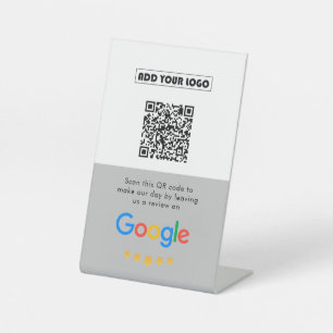 Google-Reviewen   Business Review Link QR Code Reclamebord Met Voetstuk