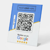 Google-Reviewen | Business Review Link QR Code Reclamebord Met Voetstuk (Voorkant)