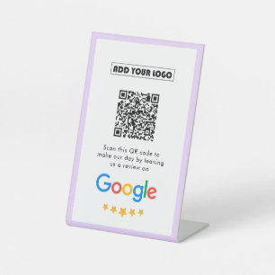 Google-Reviewen Business Review Link QR Code Reclamebord Met Voetstuk