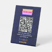 Google-Reviewen | Business Review Link QR Code Reclamebord Met Voetstuk (Voorkant)