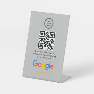 Google-Reviewen   Business Review Link QR Code Reclamebord Met Voetstuk