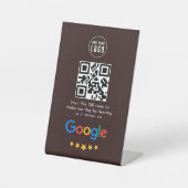 Google-Reviewen | Business Review Link QR Code Reclamebord Met Voetstuk (Voorkant)
