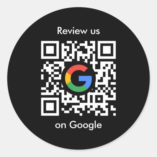 Google-Reviewen | Business Review Link QR Code Ronde Sticker (Voorkant)