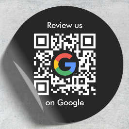 Google-Reviewen | Business Review Link QR Code Ronde Sticker