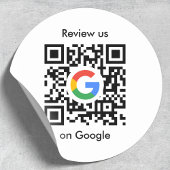 Google-Reviewen | Business Review Link QR Code Ronde Sticker