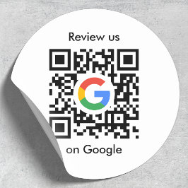 Google-Reviewen | Business Review Link QR Code Ronde Sticker