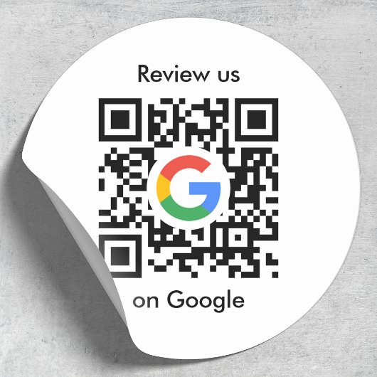 Google-Reviewen | Business Review Link QR Code Ronde Sticker