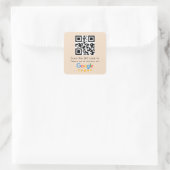 Google-Reviewen | Business Review Link QR Code Vierkante Sticker (Tas)