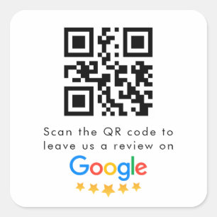 Google-Reviewen   Business Review Link QR Code Vierkante Sticker