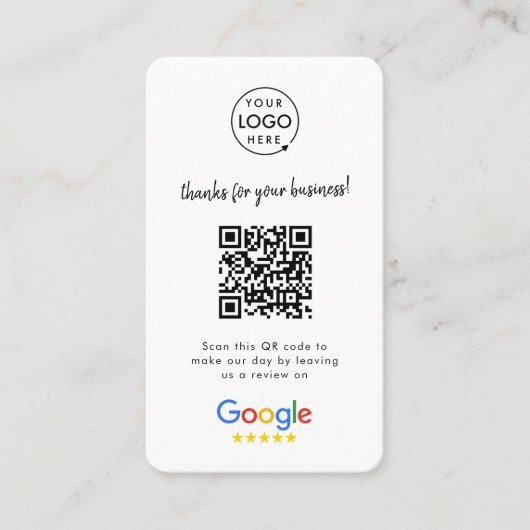 Google-Reviewen | Business Review Link QR Code Visitekaartje (Voorkant)