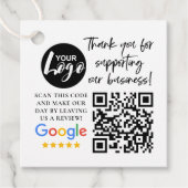 Google Reviewen Dank u Logo QR code Bedankjes Labels (Voorkant)