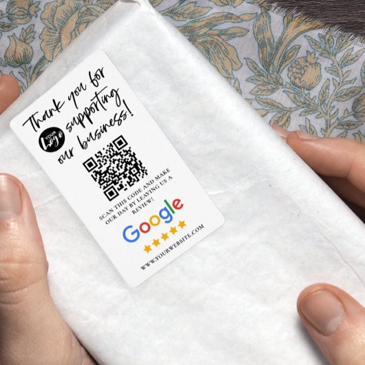Google Reviewen Dank u Logo QR code Etiket
