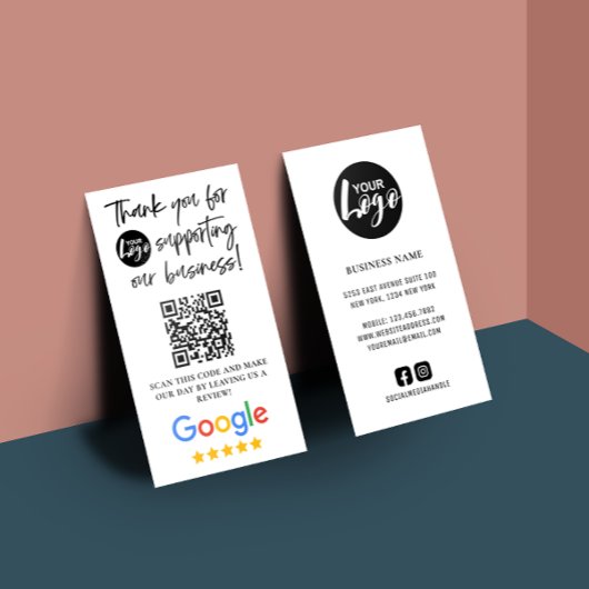 Google Reviewen Dank u Logo QR code Visitekaartje