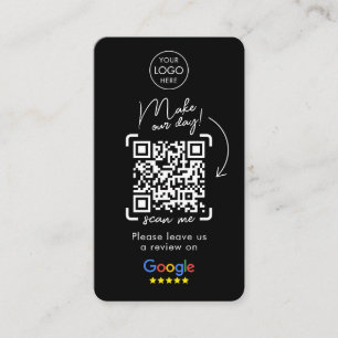 Google Reviewen QR Code Black Business Review US Visitekaartje
