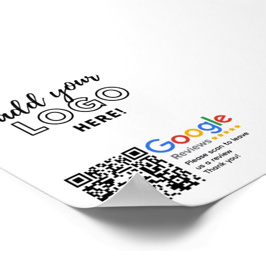 GOOGLE REVIEWEN QR-code Custom Branded Poster (Hoek)