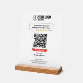 Google Reviewen QR Code Rate Mijn Bedrijf 5 Sterre Acryl Bord (Hoek)