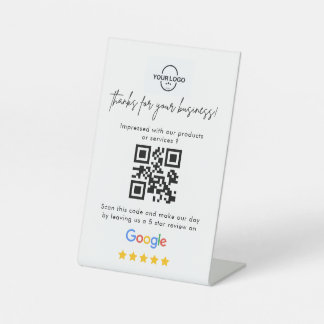 Google Reviewen | QR-code voor Business Review Reclamebord Met Voetstuk