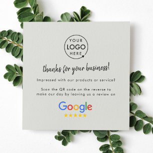 Google-Reviewen Zakelijke Review - Grijze QR-cod Vierkante Visitekaartje