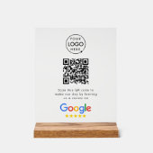 Google Reviews Acryl Bord | QR Code Tafelmodel (Voorkant)
