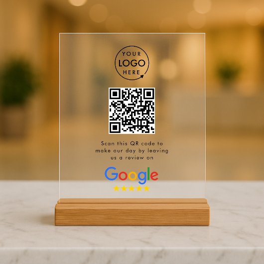Google Reviews Acryl Bord | QR Code Tafelmodel
