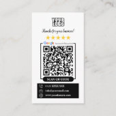 Google Reviews | Carte de visite QR Code noir pour (Devant)