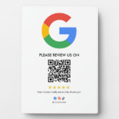 Google Reviews Easel Sign | QR Code Display Plaque (Devant)