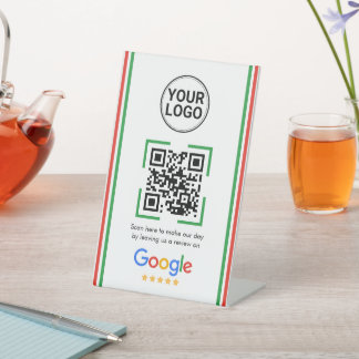 Google Reviews QR-code aangepaste logo Reclamebord Met Voetstuk