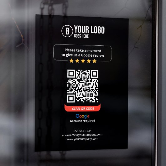 Google Reviews QR-code Beoordeel mijn bedrijf 5 st Raamsticker