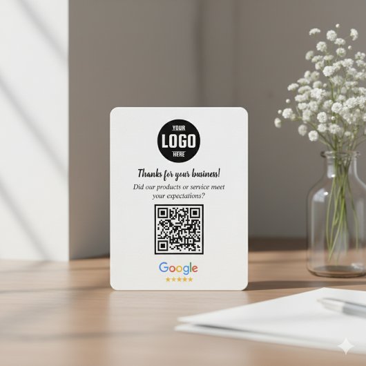 Google Reviews QR Code Business Enclosure Card Informatiekaartje