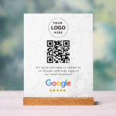 Google reviews qr code tabletop sign (Neutre)