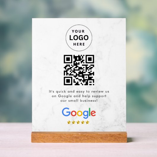 Google reviews qr code tabletop sign (Neutre)