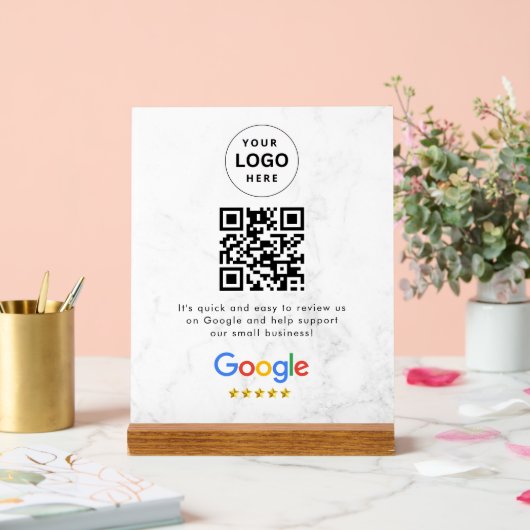 Google reviews qr code tabletop sign (Mariage)