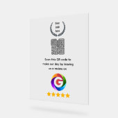 Google Reviews Tabletop Sign | QR Code door Signs (Angle)