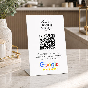 Google Reviews Tafelbord Sign QR Code Voetstuk Reclamebord Met Voetstuk