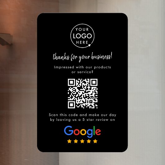 Google Reviews Vensterfolie | QR-code Vinylsticker Raamsticker