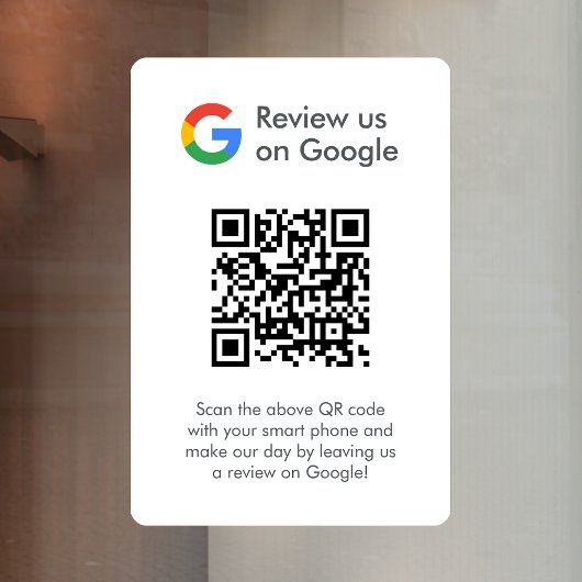 Google Reviews Venstersticker | QR-code Vinylstick Raamsticker