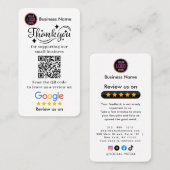 Google Reviews With Thank You And QR Code Business Visitekaartje (Voorkant / Achterkant)