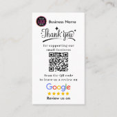 Google Reviews With Thank You And QR Code Business Visitekaartje (Voorkant)