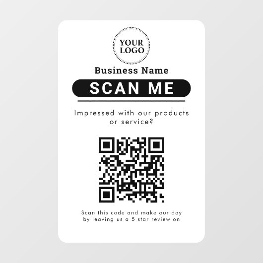 Google Reviews Zakelijke Review Link QR-code Raamsticker (Vel)