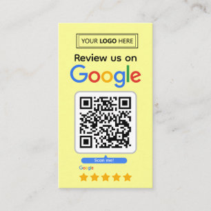 Google Reviewverzoekkaart met logo en QR-code Visitekaartje