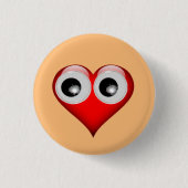 Googly Eye Heart Ronde Button 3,2 Cm (Voorkant)