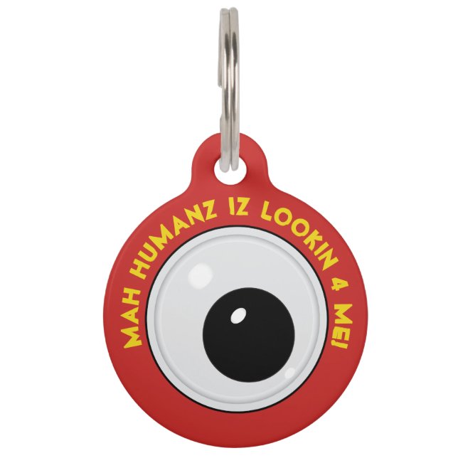 Googly eye pet ID-label Huisdierpenning (Voorkant)