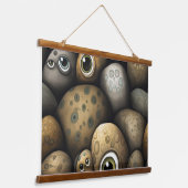 Googly Eyed Garden Botanical Hangend Wandkleed (Gebogen)