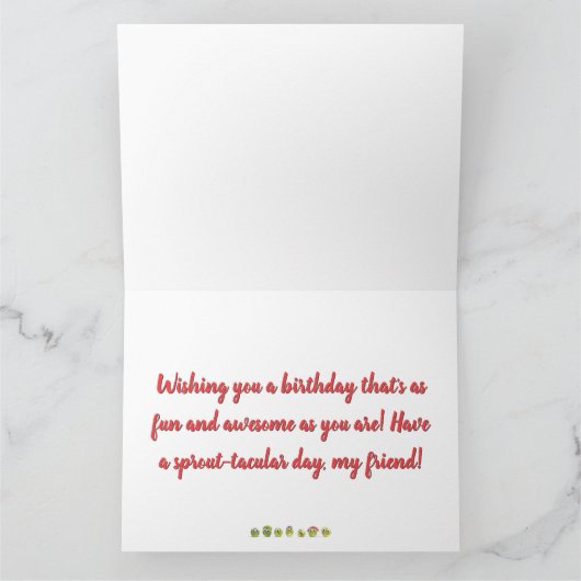 Googly Eyed Sprouts - Leuke verjaardag voor een vr Kaart (Binnen)