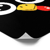 Googly-eyed Turkey With Leopard Bow, Funny Cartoon Poster (Hoek)