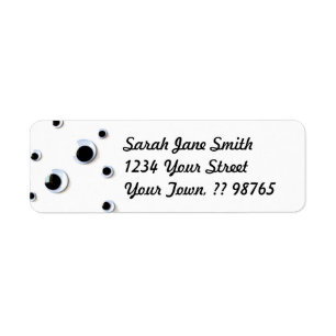 Googly Eyes Black en White Custom Etiket